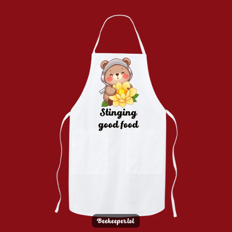 Funny Bear Beekeeper Apron: Cook with Cheer on This Nectar Quest