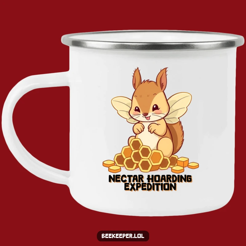 Funny Squirrel Bee Camping Mug: Outdoor Adventures & Hilarious Honeycombs