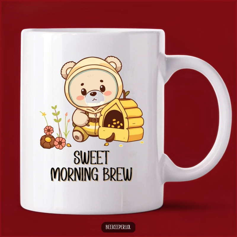 Funny Bear Beekeeper Mug: Curiosity Brews Hilarious Moments!
