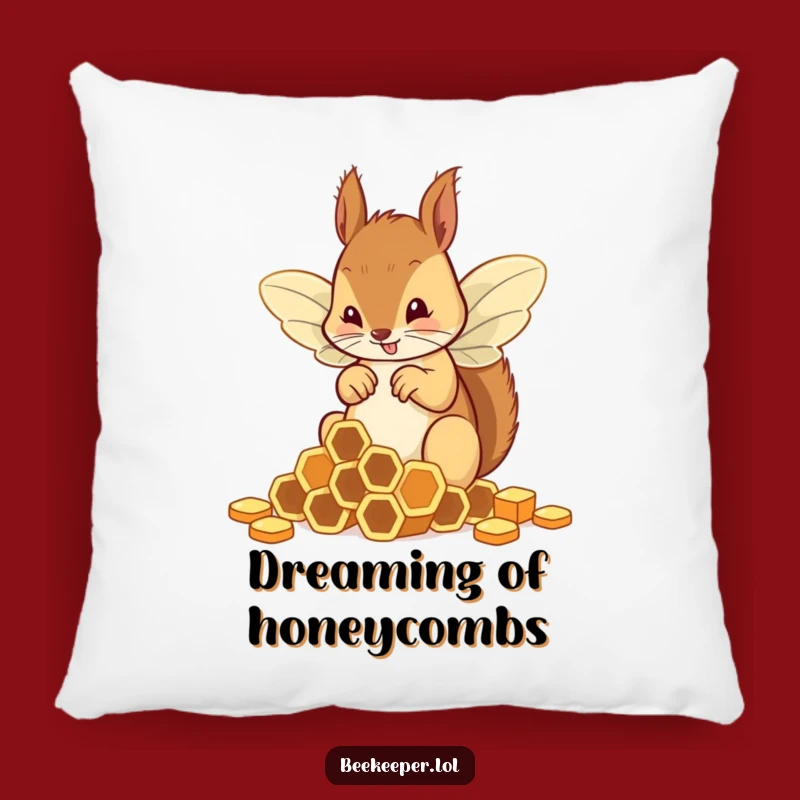 Funny Squirrel Bee Pillow: Cuddly Honeycomb Chaos for a Hilarious Home