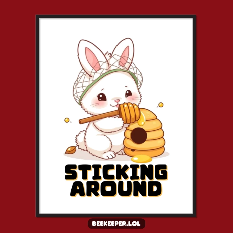 Funny Bunny Beekeeper Digital Art: Adorable Art of a Sweet Nectar Seeker