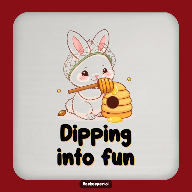 Funny Bunny Beekeeper Coaster: Protect Surfaces with Sweet Curiosity