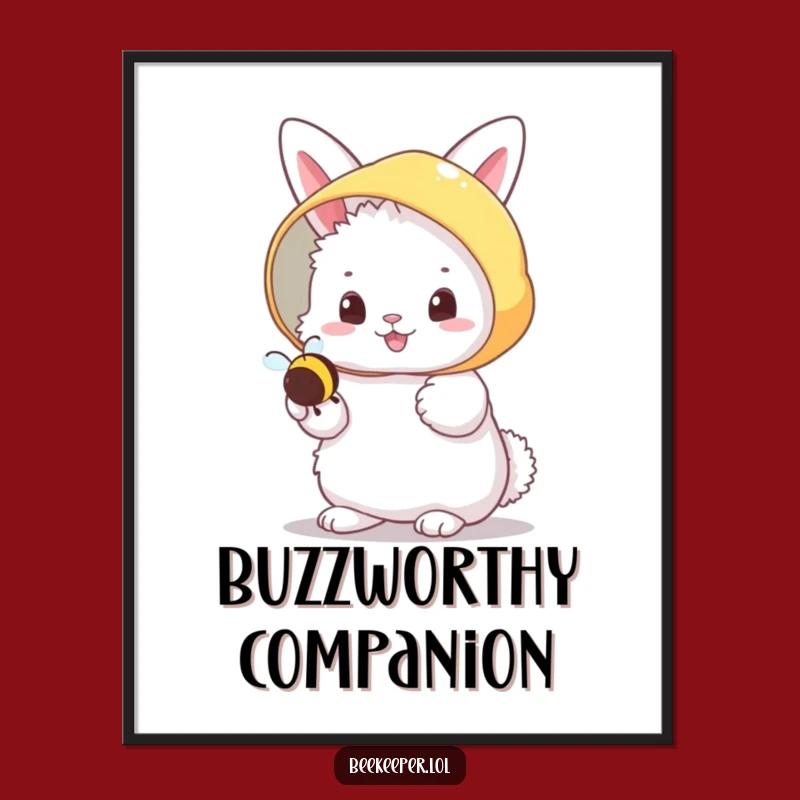 Funny Bunny Beekeeper Poster: Bring Sweetness and Laughter Home!