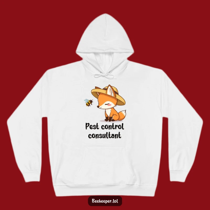 Cozy Funny Fox Bee Hoodie: Warm & Witty Wildlife Inspection Gift