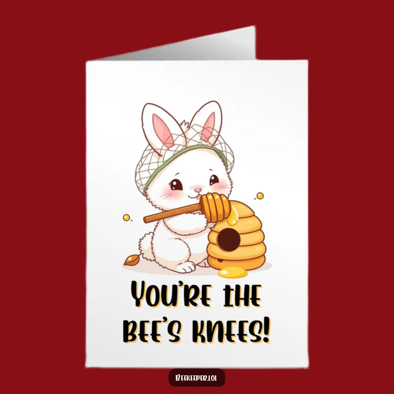 Free Printable Bunny Bee Card - Congrats on Your Sweet Success!