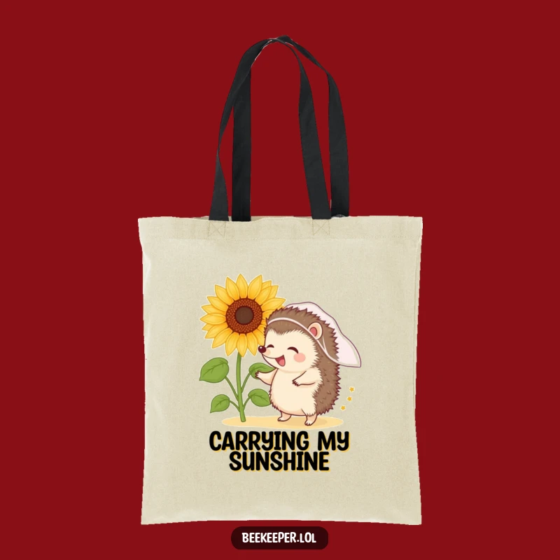 Funny Hedgehog Dancing Tote Bag: Carry Your Joy & Pollen!